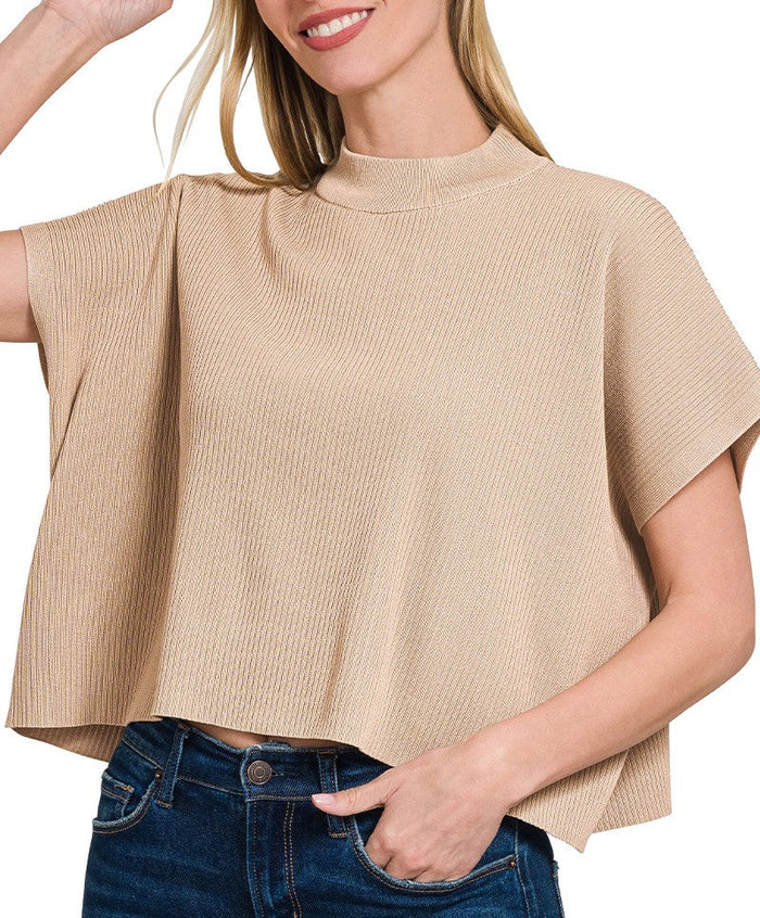 Cecelia Lt Mocha Sweater Top