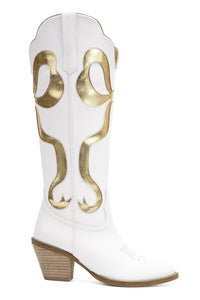 Gold Bow Tall Boot