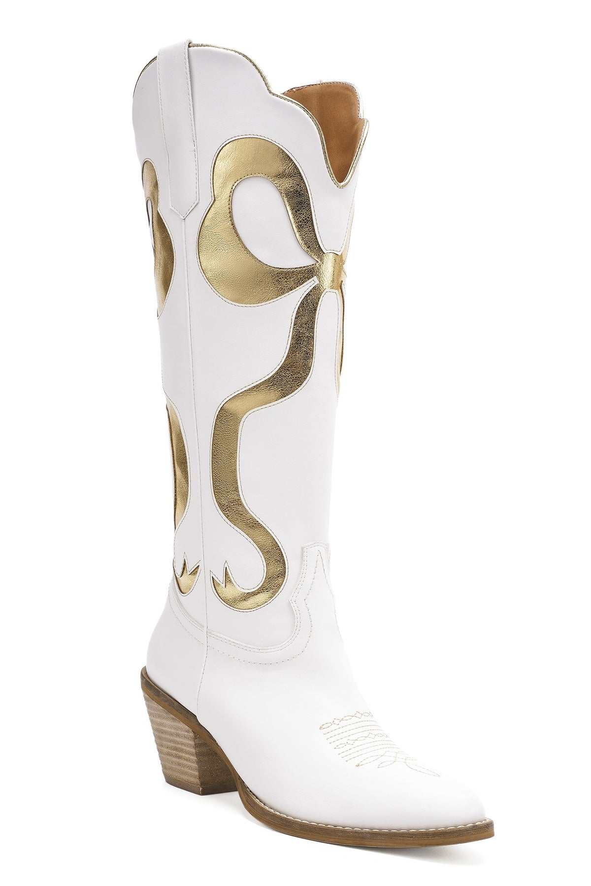 Gold Bow Tall Boot