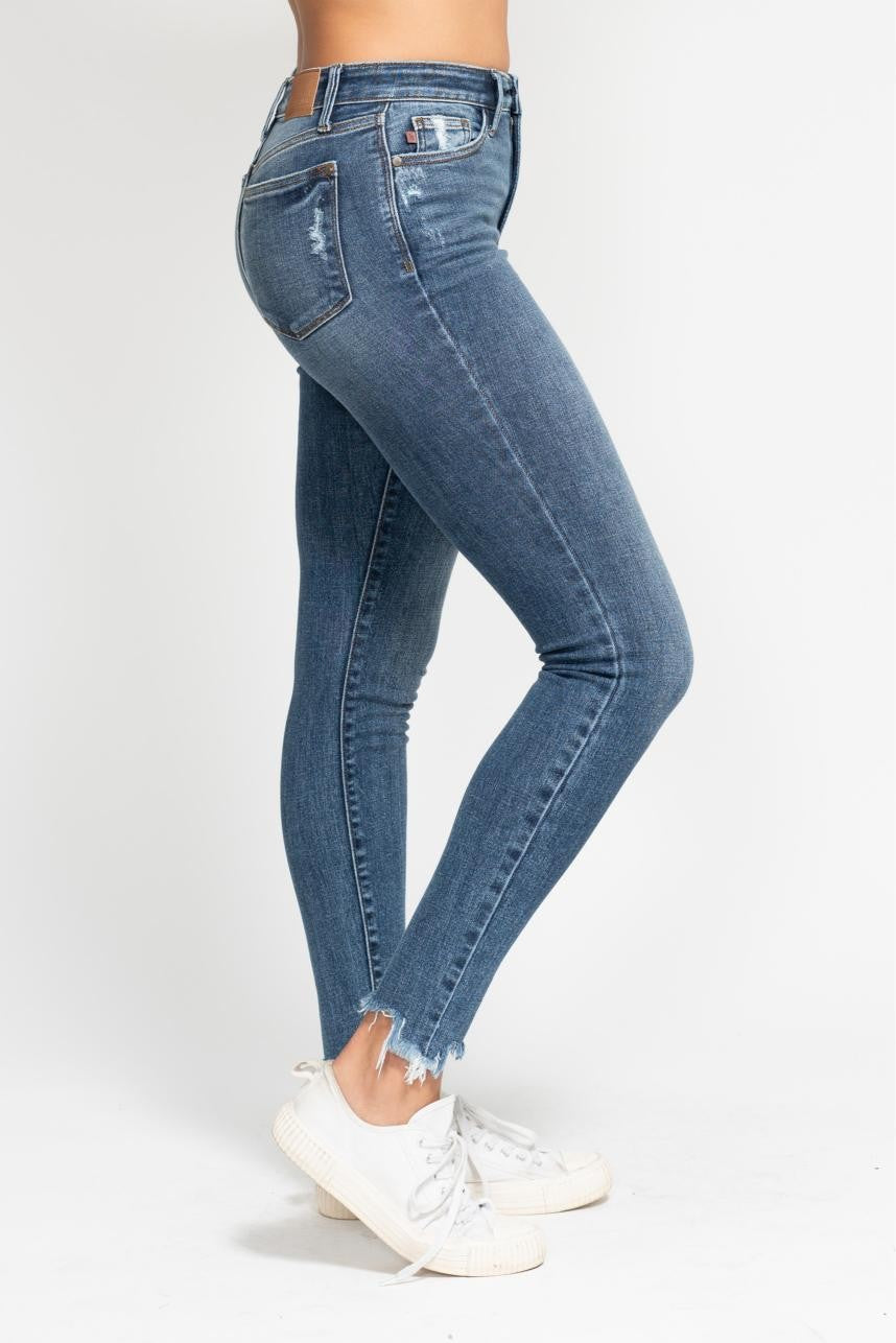 Judy Blue HW Destroyed Hem Skinny Jeans