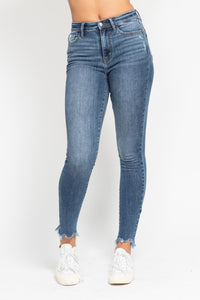 Judy Blue HW Destroyed Hem Skinny Jeans