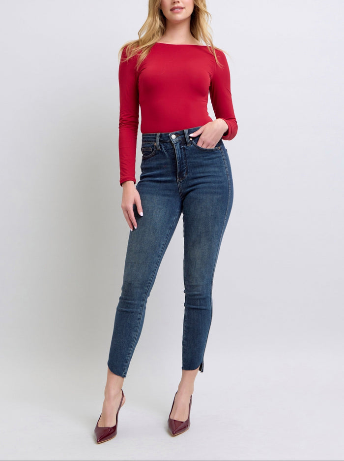 Judy Blue Tummy Control Step Hem Skinny Jeans