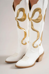 Gold Bow Tall Boot