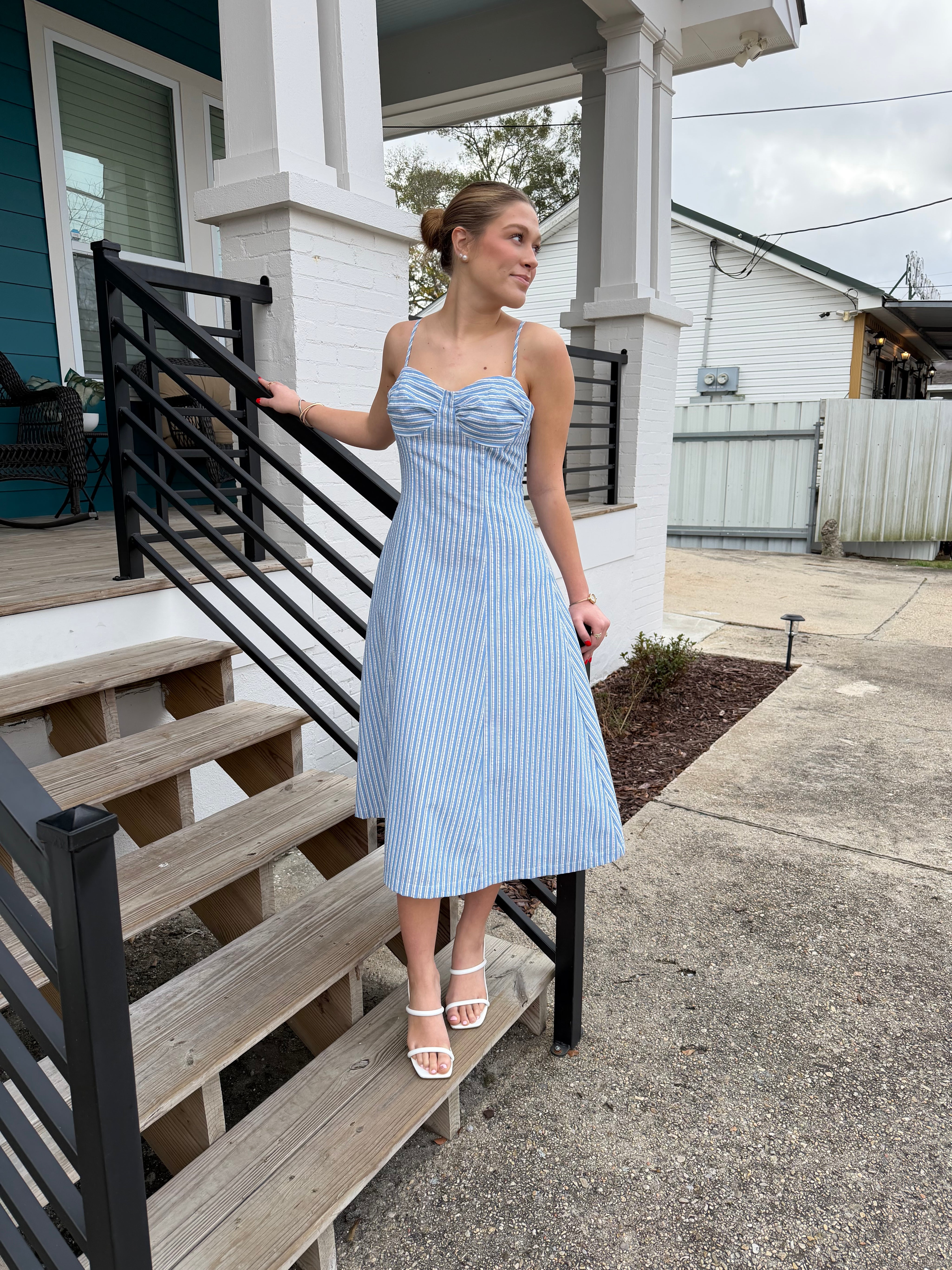 The Seabrook Stripe Midi Dress