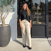 The Willow Wide Leg Pants Cream