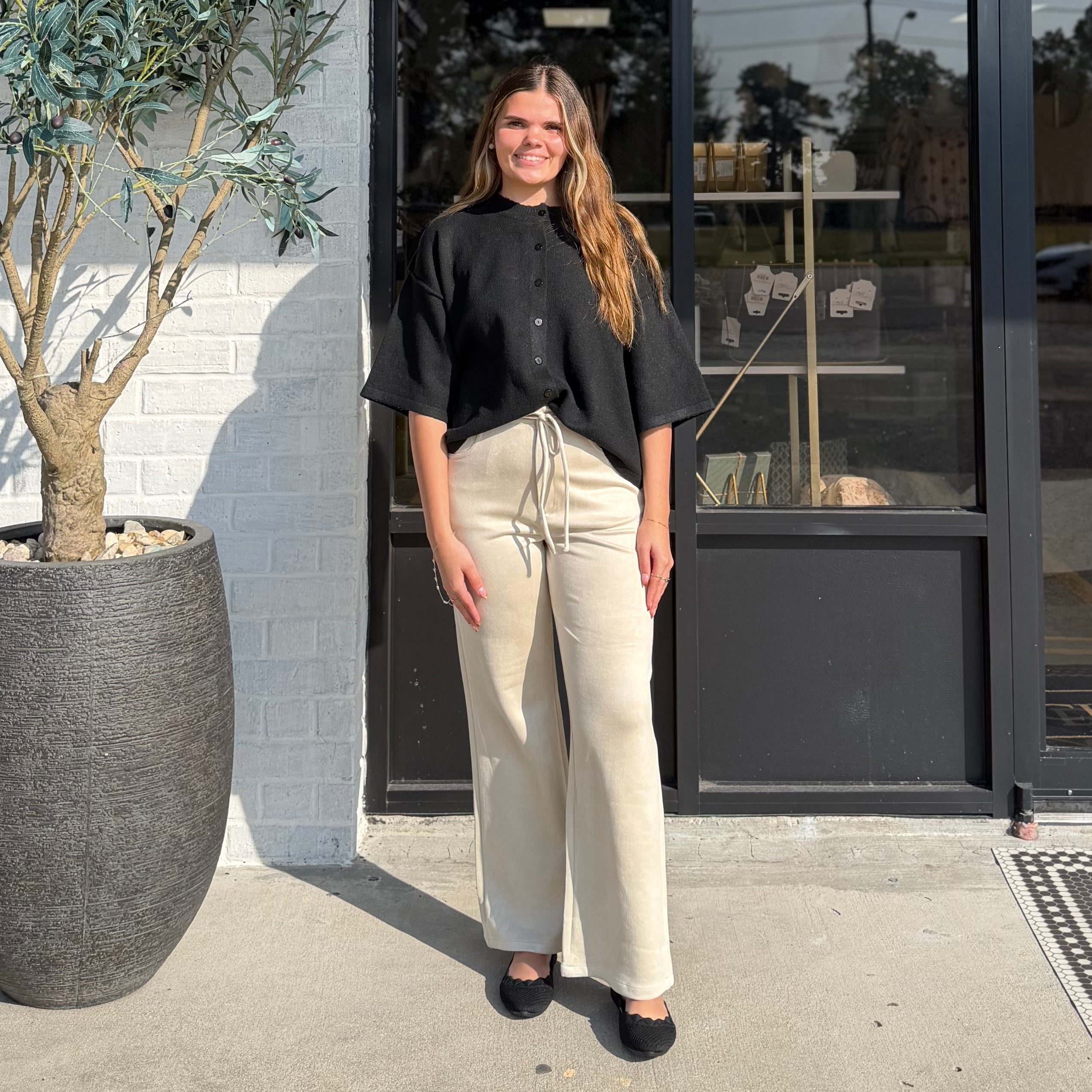 The Willow Wide Leg Pants Cream