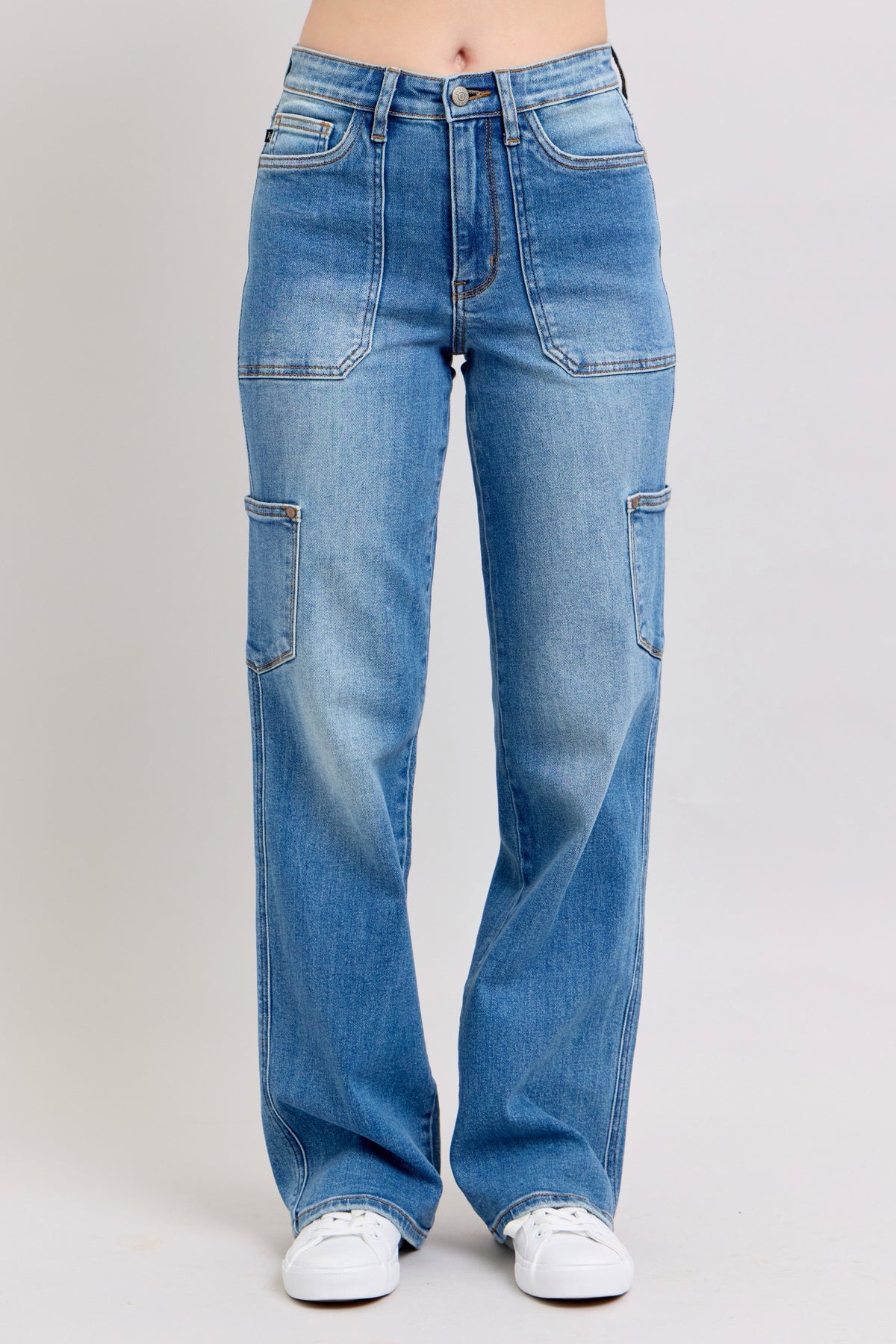 Judy Blue HW 90's Cargo Straight Jeans