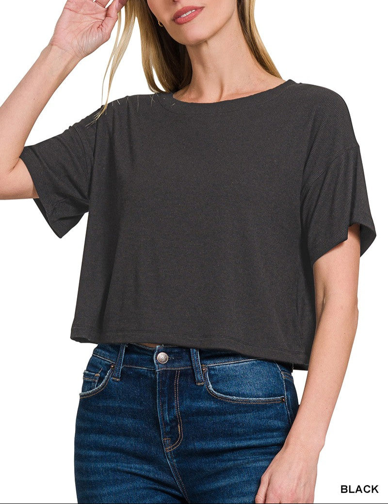 Abby Cropped Ribbed Top