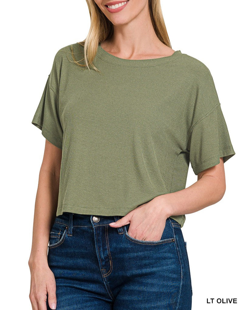 Abby Cropped Ribbed Top