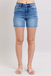 Judy Blue| 2 Button Mid Dad Short