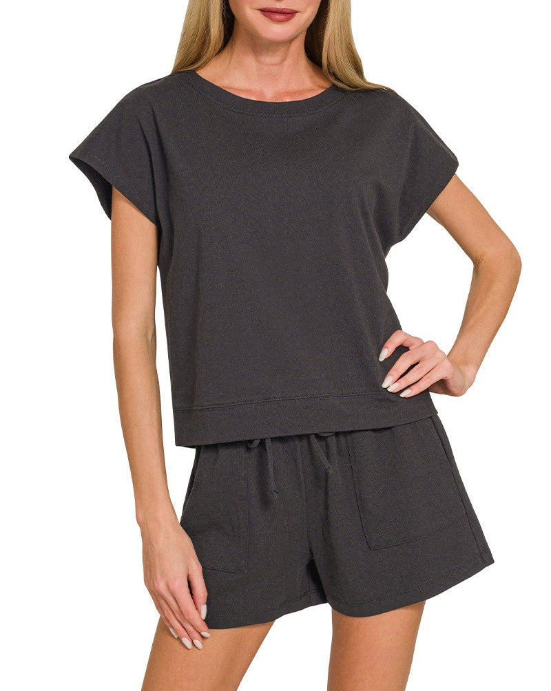 CloudSoft Cotton Lounge Set Black