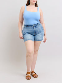 Curvy Judy Blue| HW Denim Shorts