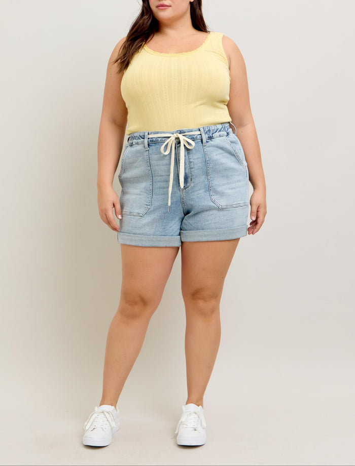 Curvy Judy Blue| HW Jogger Shorts