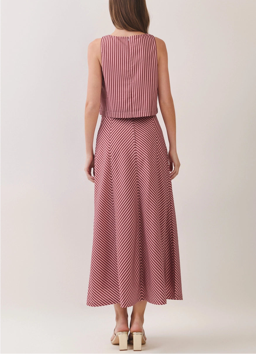 The Boardwalk Stripe Midi Skirt