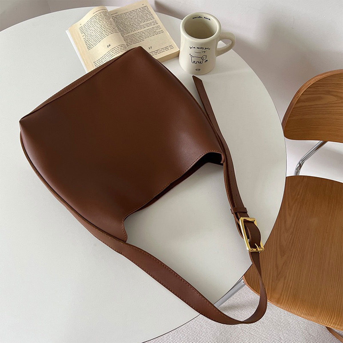 Emily Bucket Messenger Bag Brown