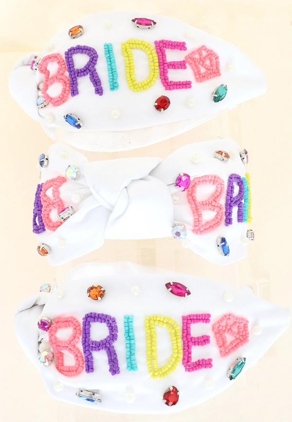 Beaded Multicolor Bride Headband