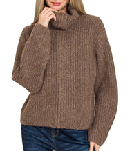 The Highline Brown Zip Sweater