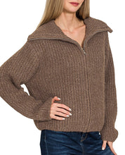 The Highline Brown Zip Sweater