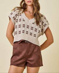 Jessica Cropped Knit Vest