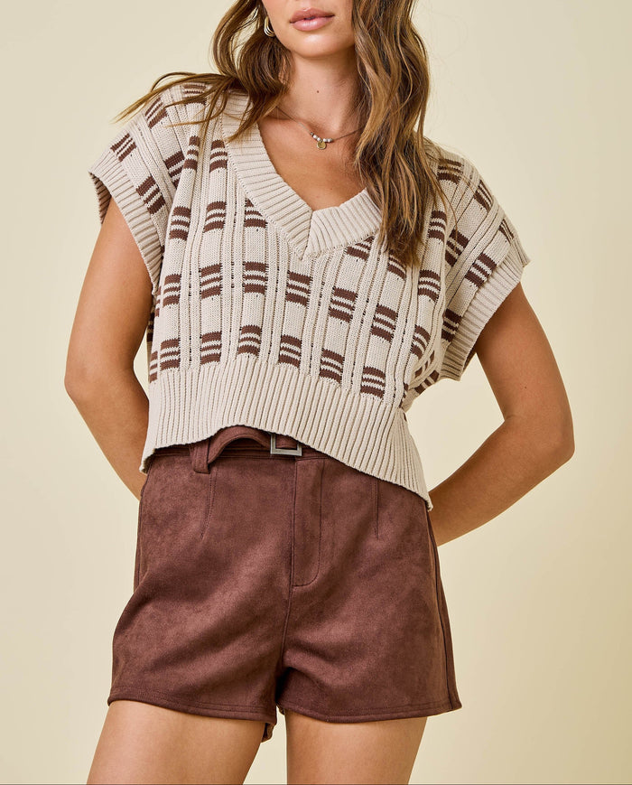 Jessica Cropped Knit Vest