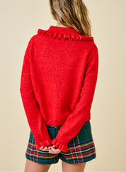 The Ruffle Collar Knit Cardigan