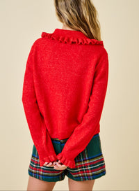 The Ruffle Collar Knit Cardigan