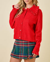 The Ruffle Collar Knit Cardigan