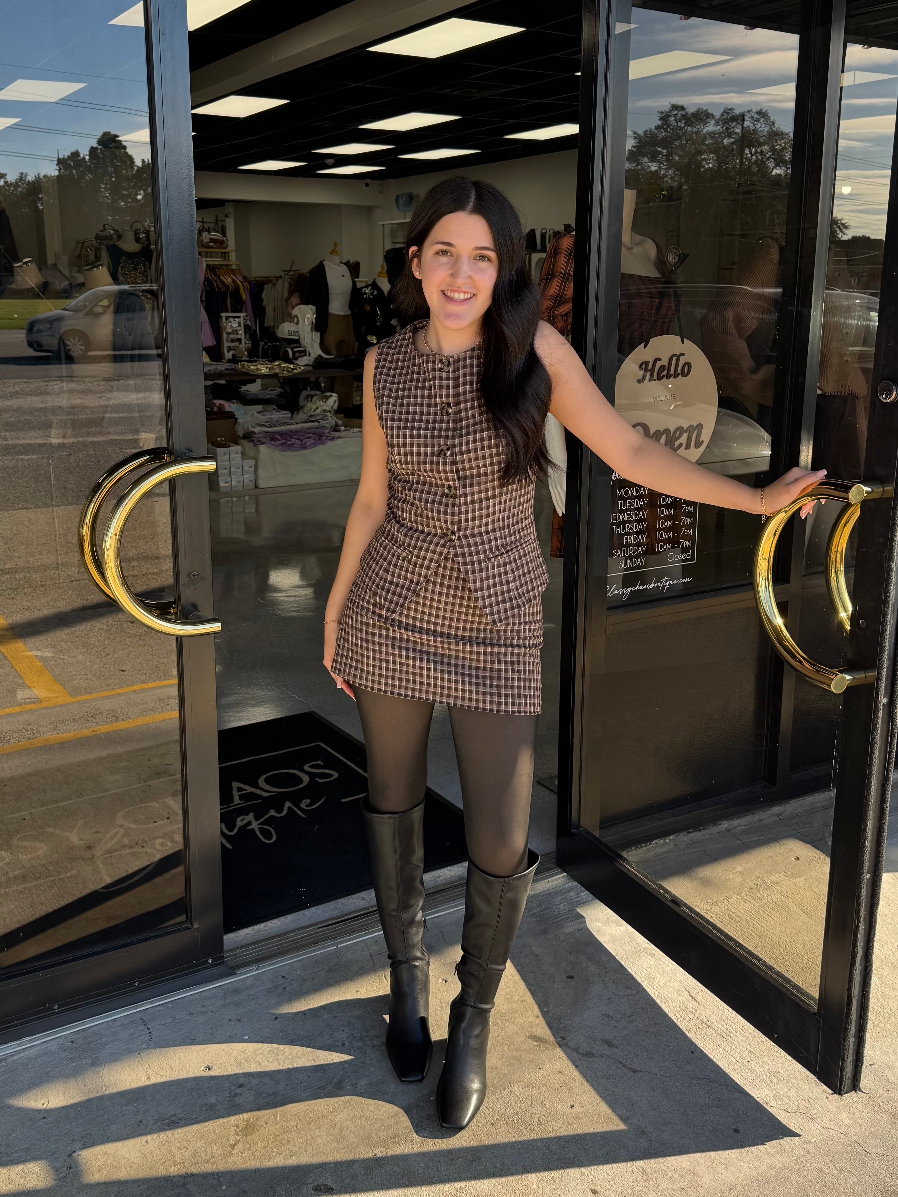 Toffee Dreams Plaid set