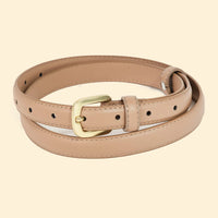 Thin Beige Leather Belt