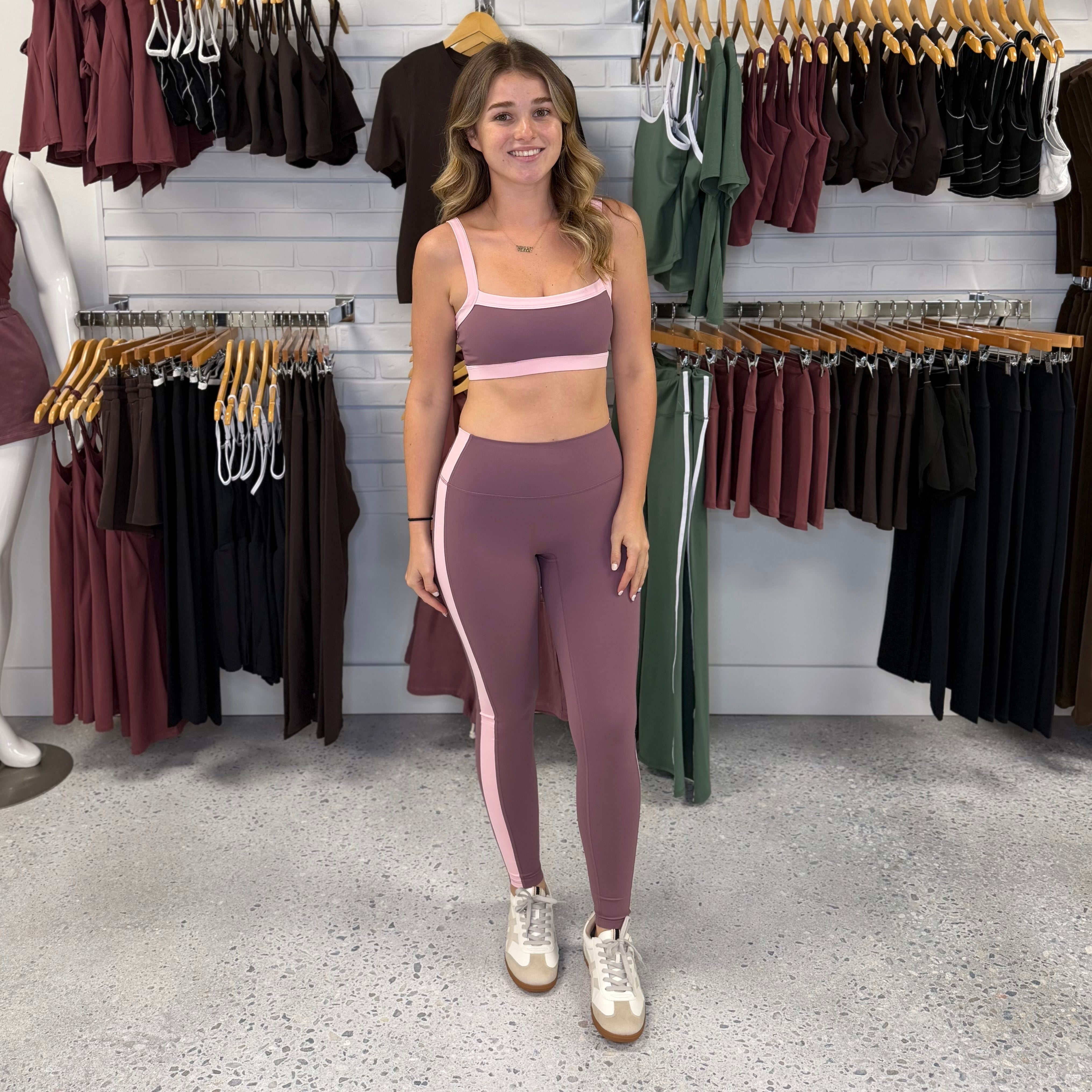 The Studio Stripe Leggings Mauve
