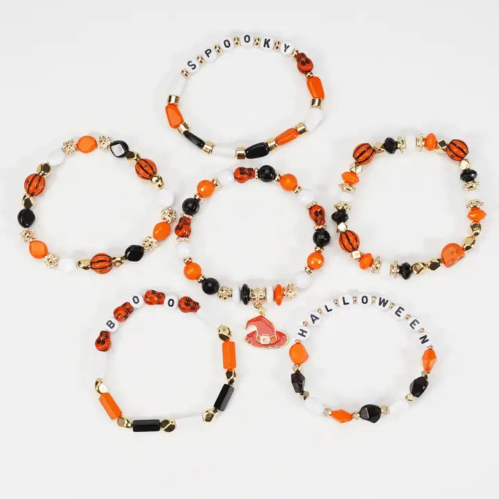 Halloween Beaded Bracelet Stack