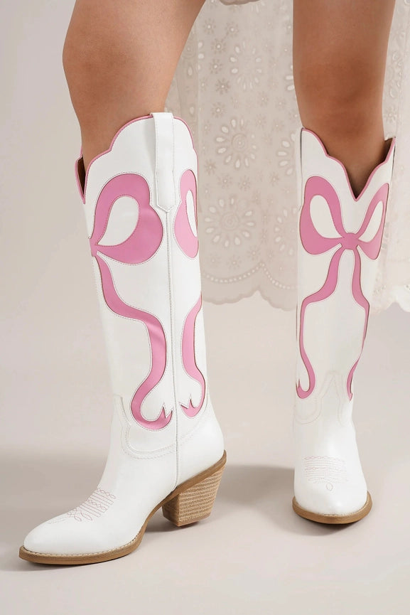 Pink Bow Tall Boot