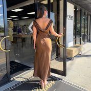 The Adele Evening Maxi Dress Brown