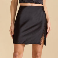 Stella Satin Black Skirt