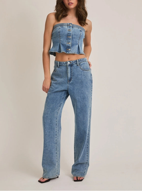 Delany Denim Tube Top