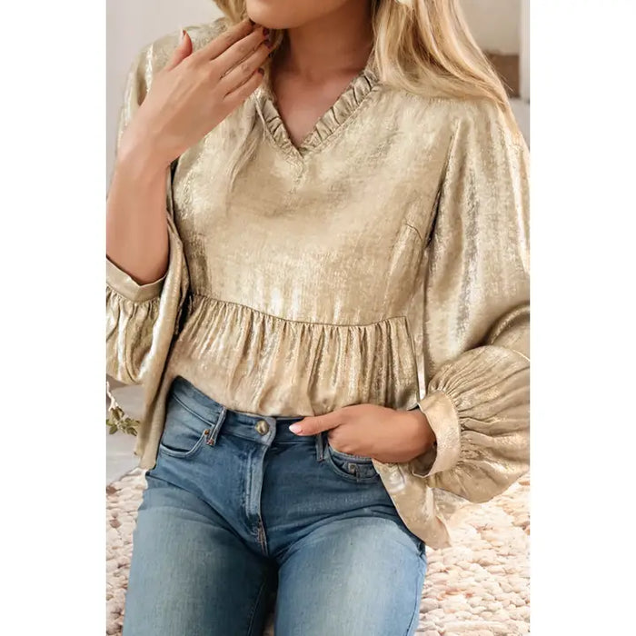 So Golden Babydoll Blouse