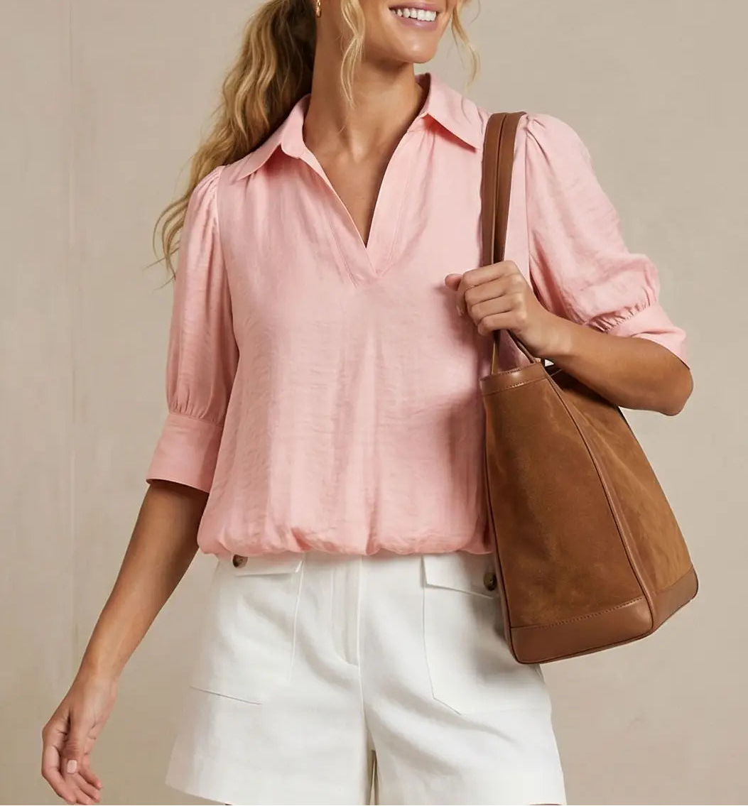Elowyn Bubble Hem Blouse