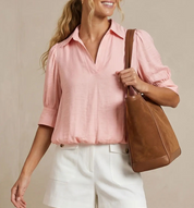 Elowyn Bubble Hem Blouse