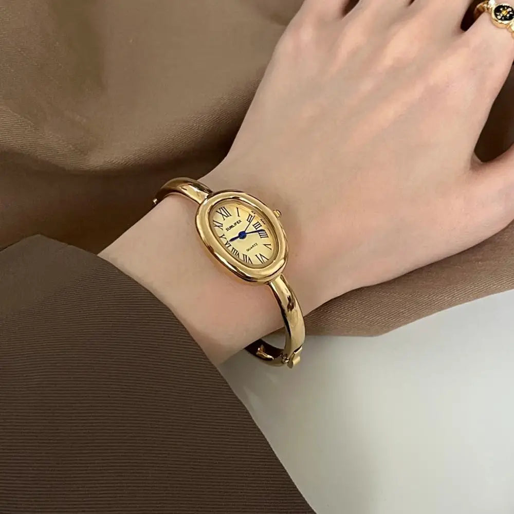 Tracey Gold Oval Wrist Watch