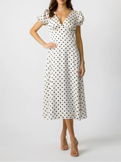 Bella Noir Dot Midi Dress