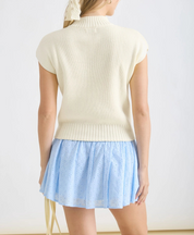The Cloud Mock Neck Top Cream