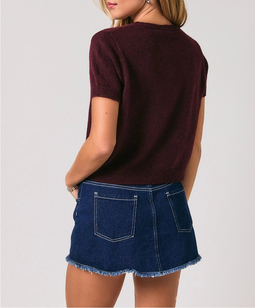 Cabernet Cardigan Top