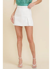 The Lila Front Slit Skort White