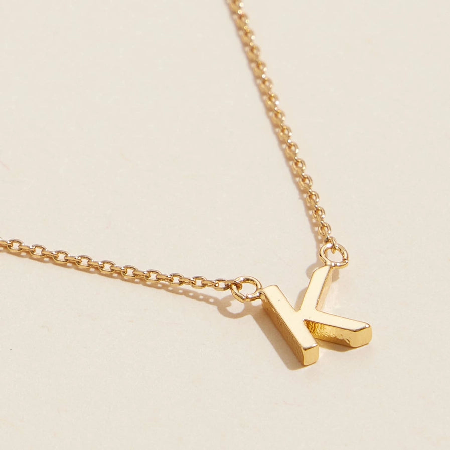 Gold Dipped Initial Letter Necklace