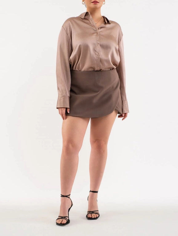 Paula Pinstripe Button Down Top