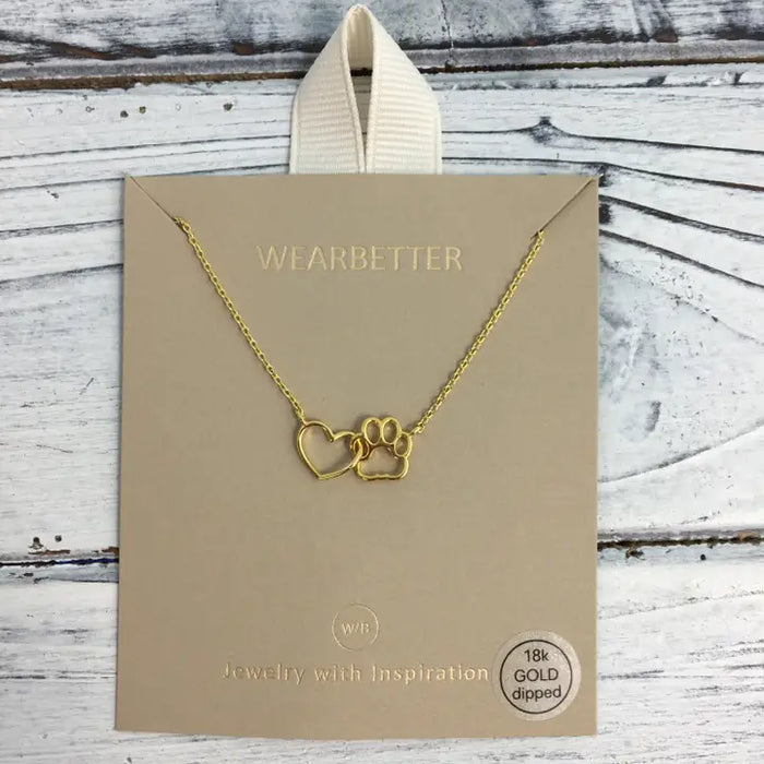 Tiger Paw & Heart Necklace