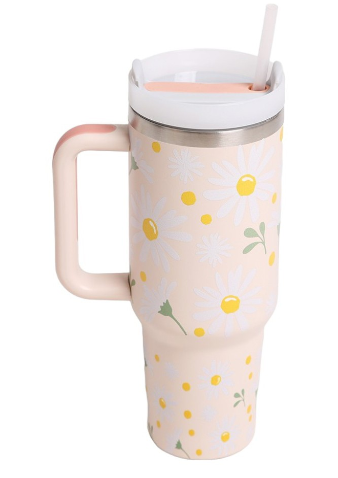 White Daisy 40oz Tumbler