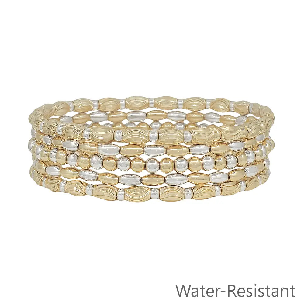 Olivia Oval Bracelet Stack Gold & Silver
