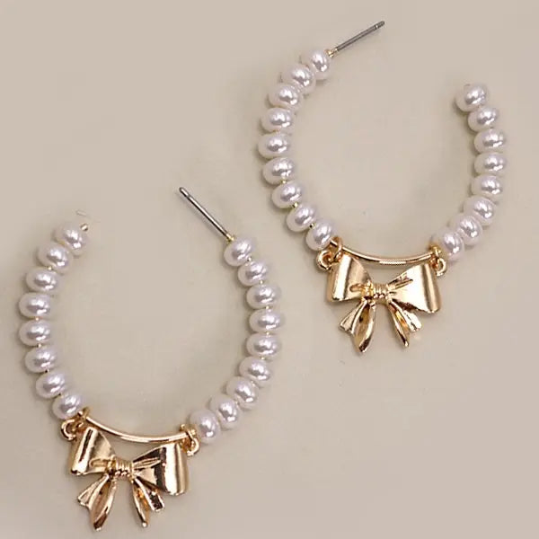 Pearl Ribbon Earrings