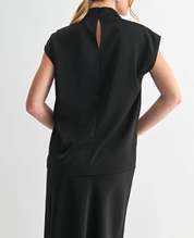 Midnight Elegance Satin Blouse